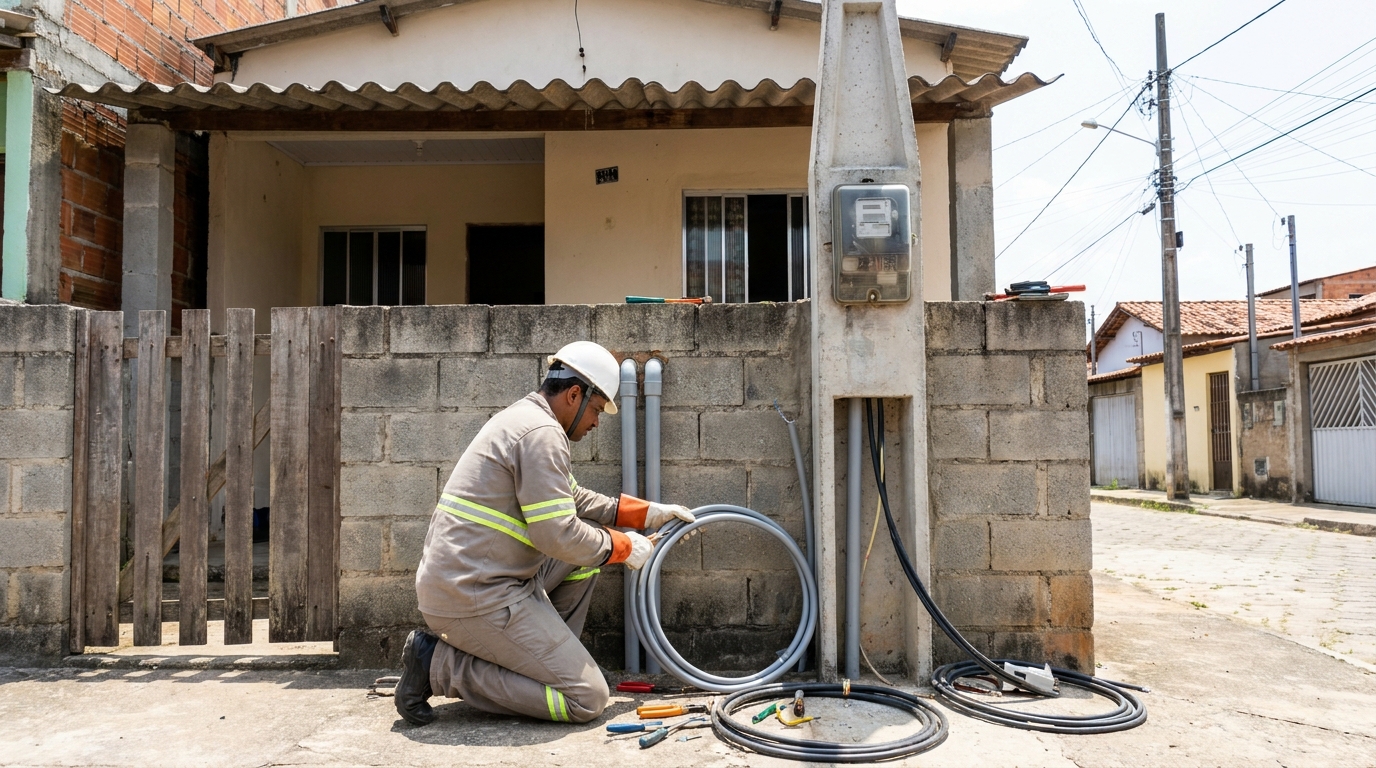 Instalação de Poste Padrão no Amarante, Betim‑MG